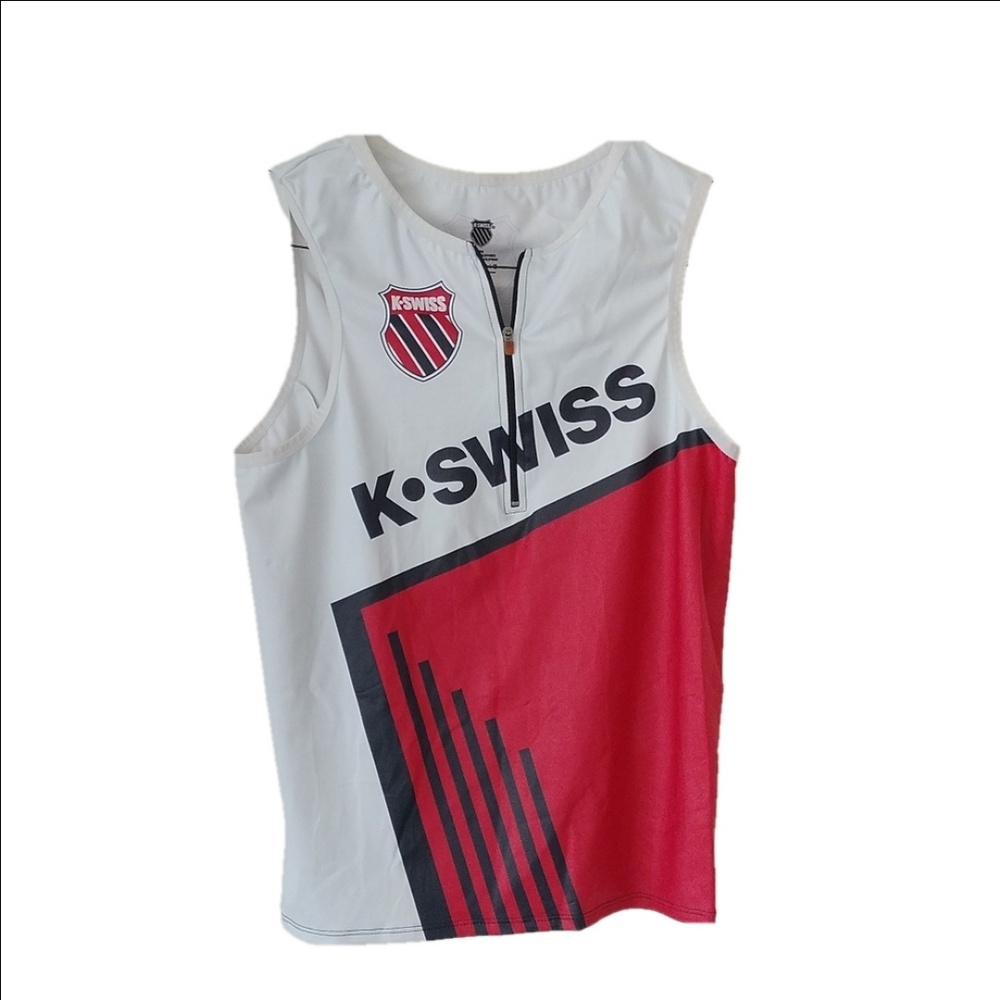 K-Swiss Men's Cycling Running Sleeveless Tank Top, Medium